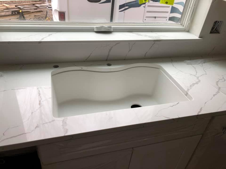Kitchen countertop installed by Quality Work Granite