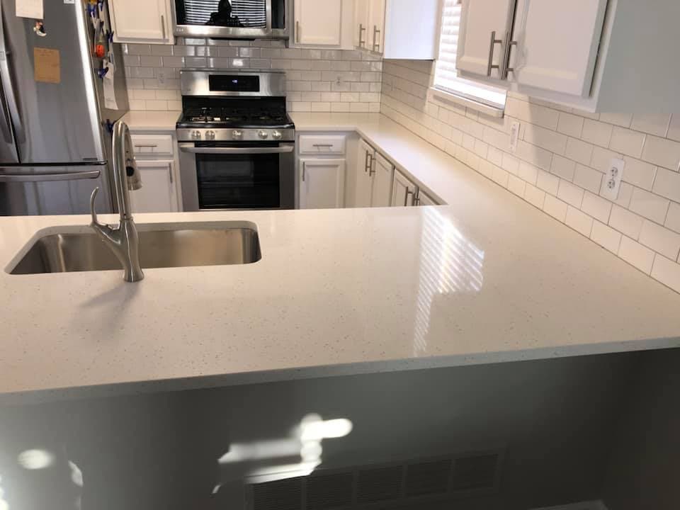 Kitchen countertop installed by Quality Work Granite